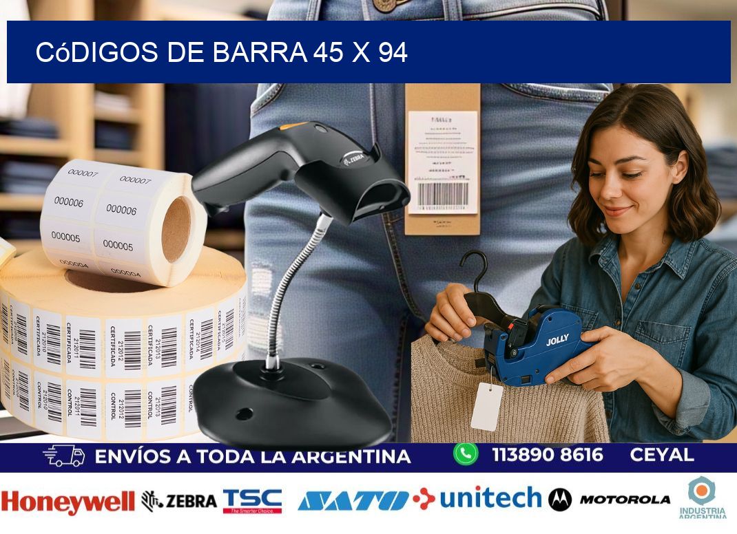 códigos de barra 45 x 94