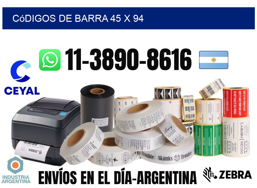 códigos de barra 45 x 94