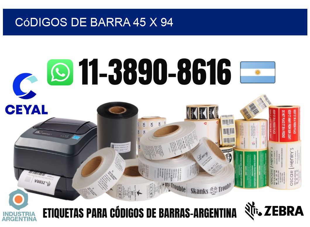 códigos de barra 45 x 94