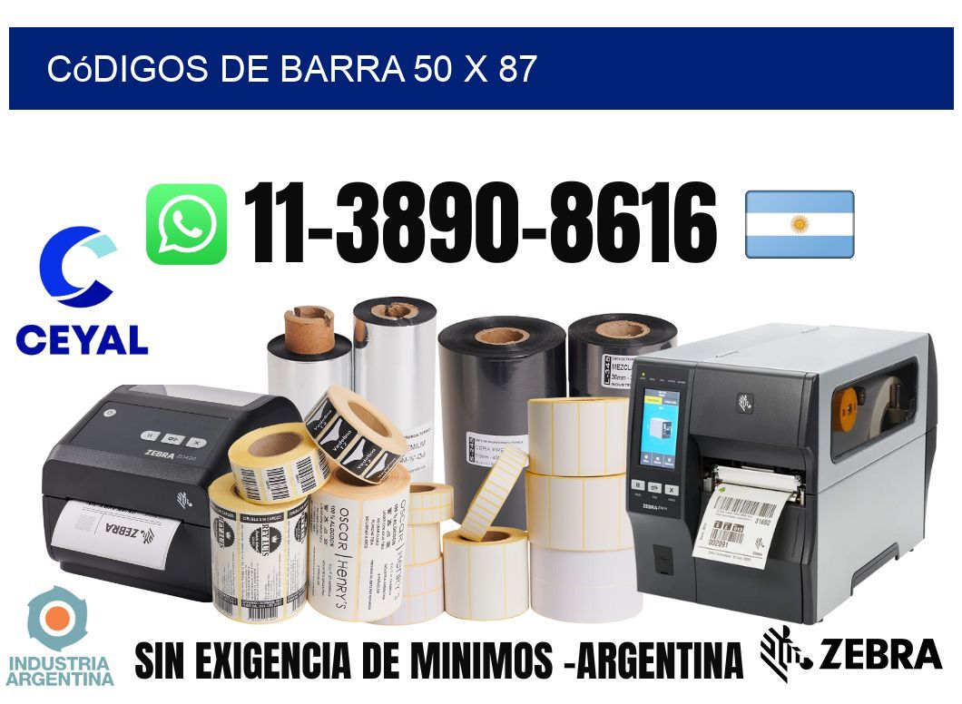 códigos de barra 50 x 87