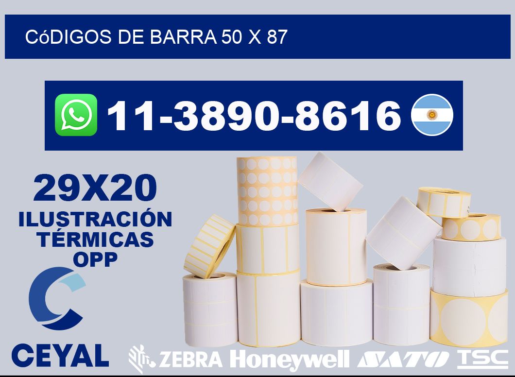 códigos de barra 50 x 87