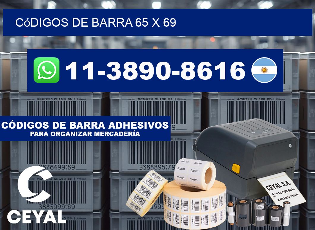 códigos de barra 65 x 69