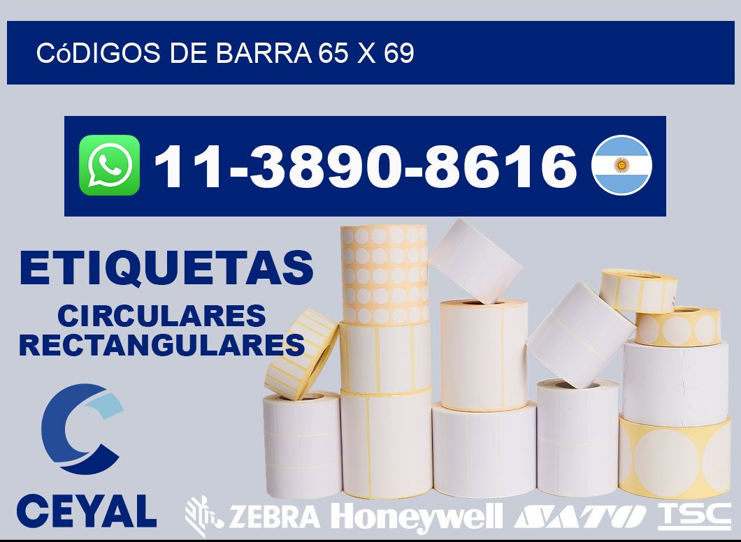 códigos de barra 65 x 69