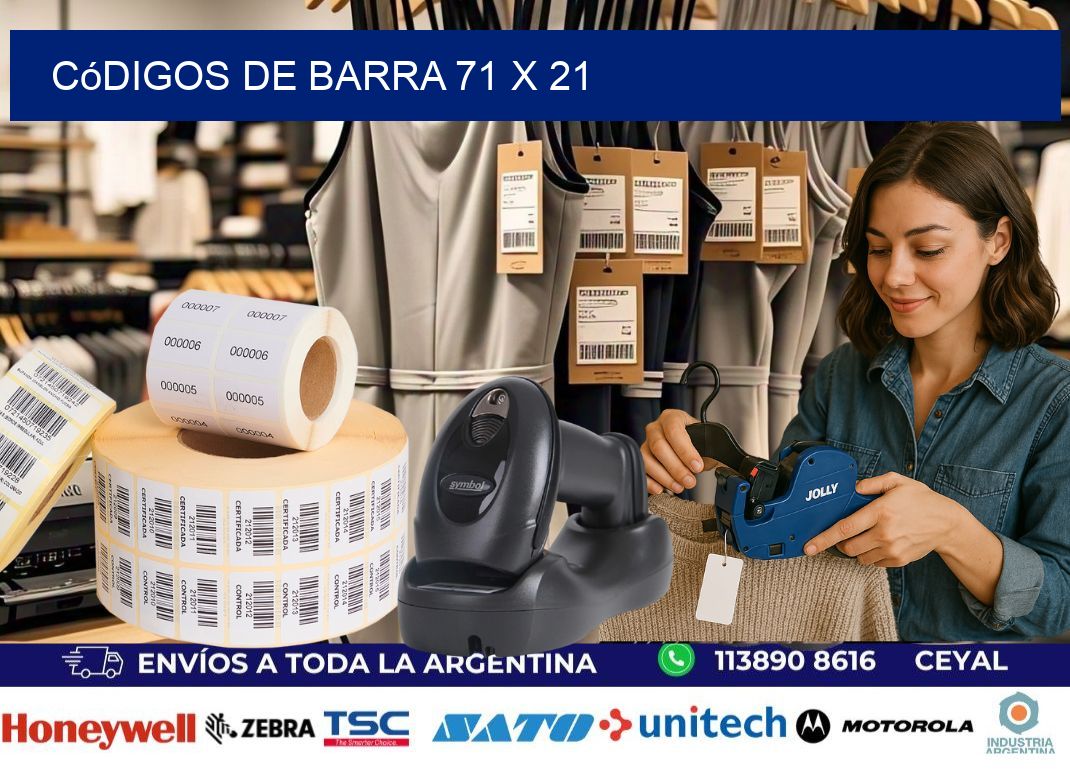 códigos de barra 71 x 21