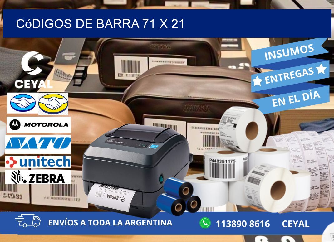 códigos de barra 71 x 21