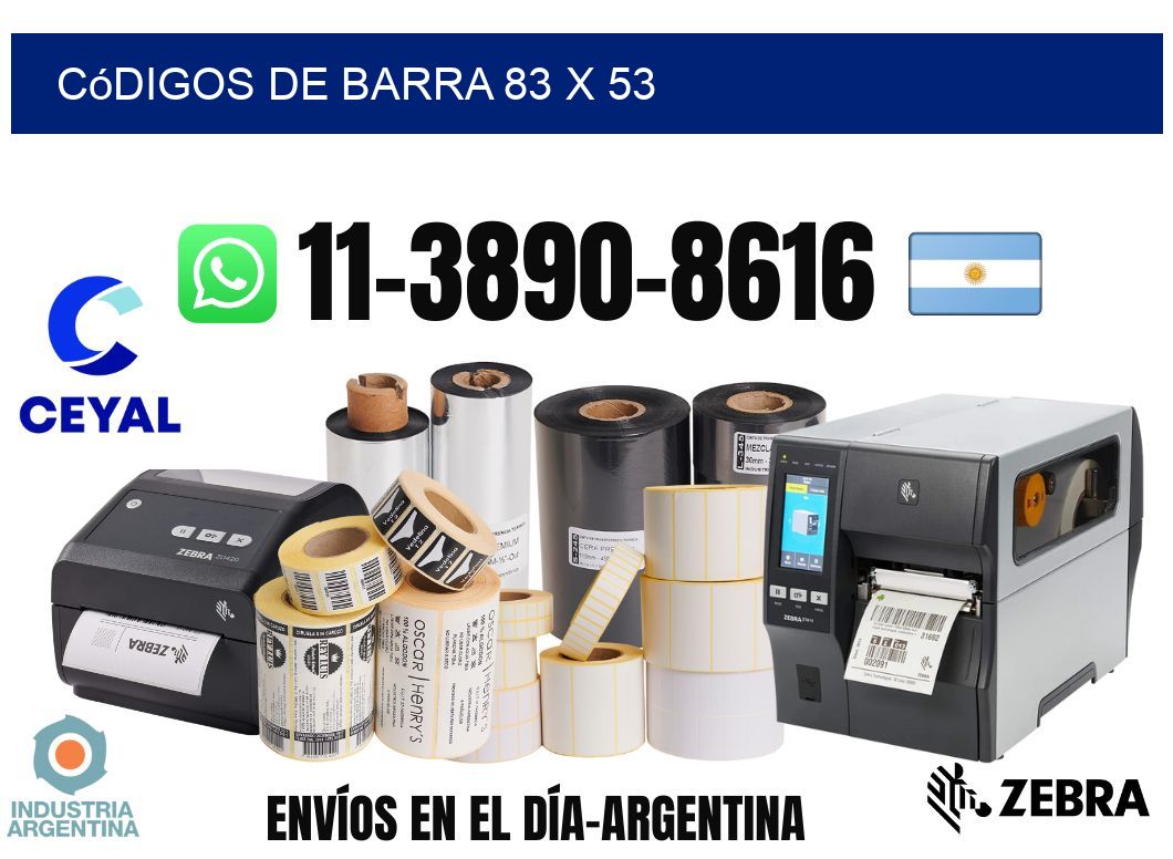 códigos de barra 83 x 53