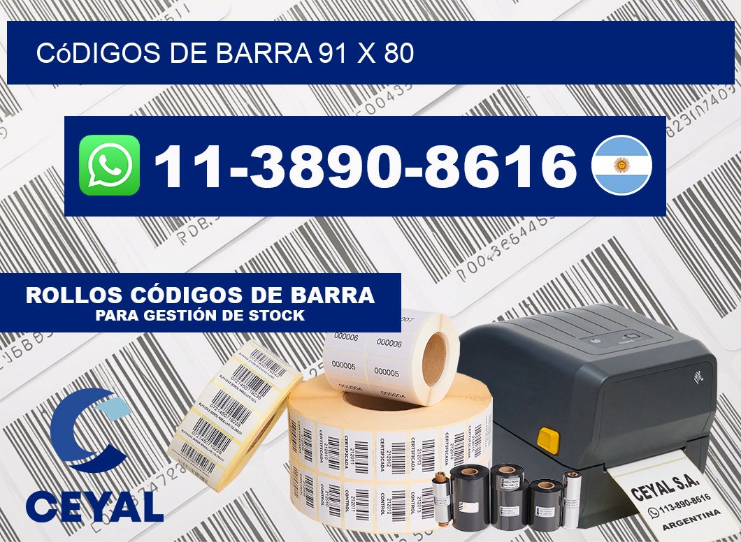 códigos de barra 91 x 80