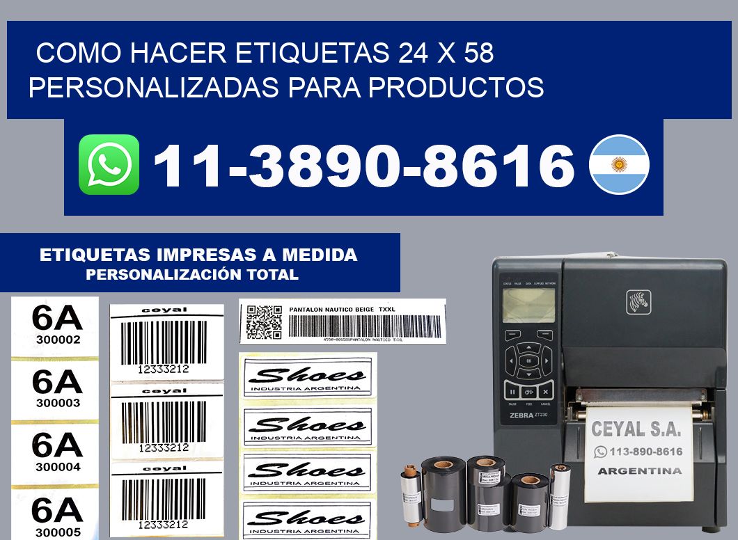 como hacer etiquetas 24 x 58 personalizadas para productos