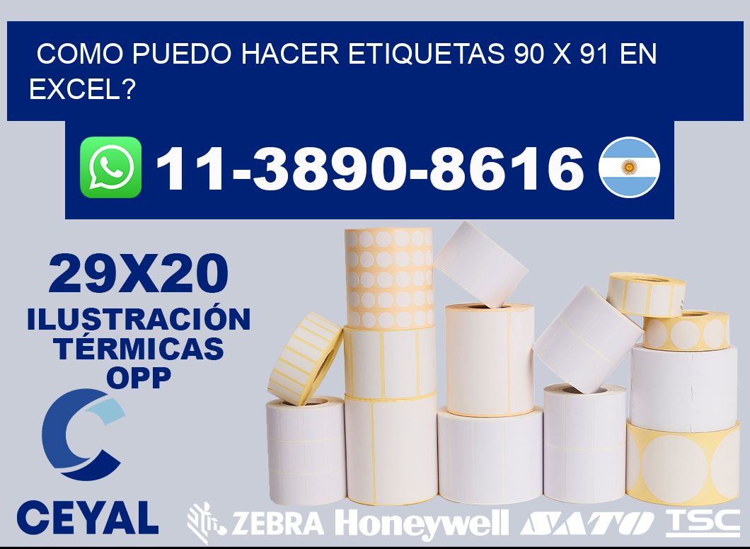 como puedo hacer etiquetas 90 x 91 en excel?