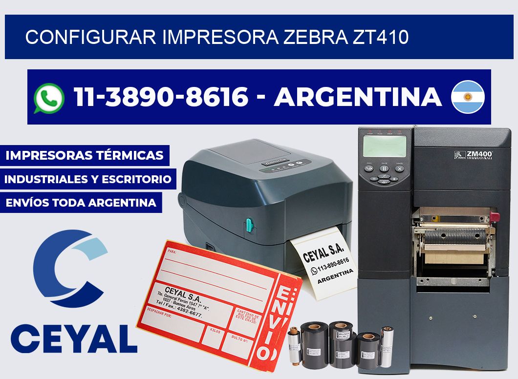 configurar impresora Zebra zt410