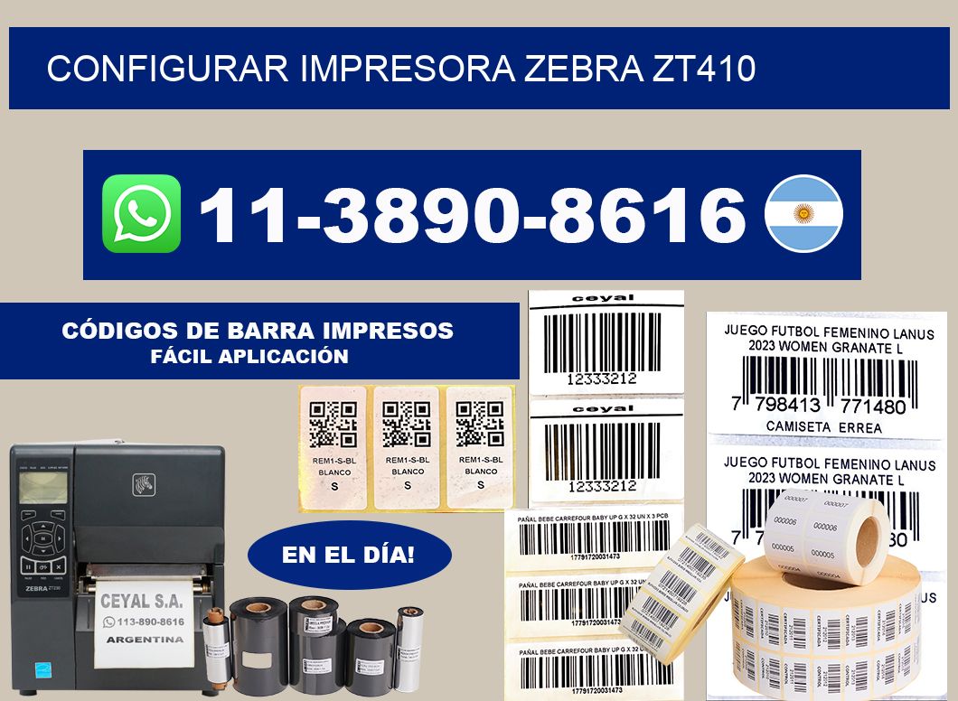 configurar impresora Zebra zt410