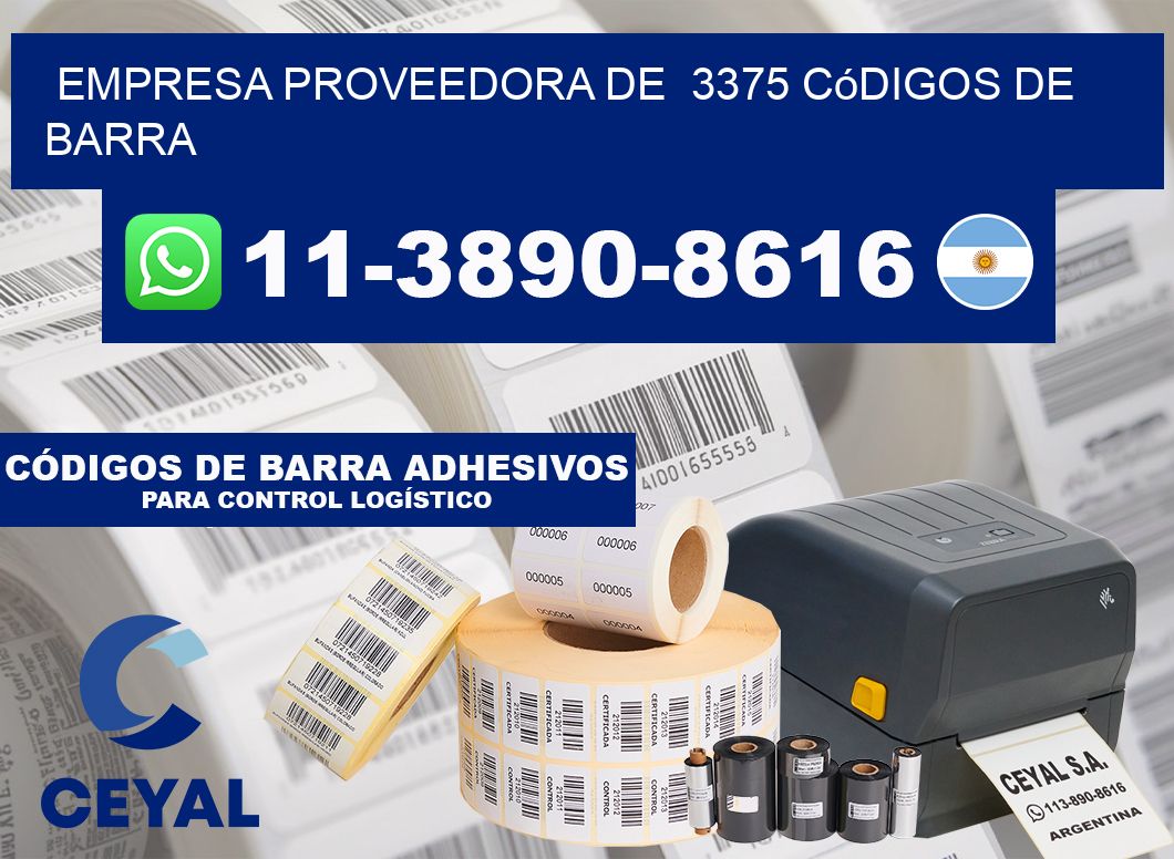 empresa proveedora de  3375 códigos de barra