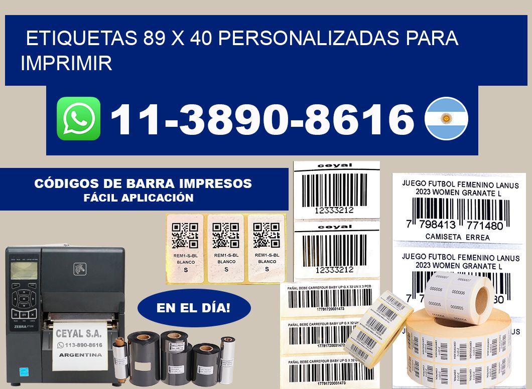 etiquetas 89 x 40 personalizadas para imprimir