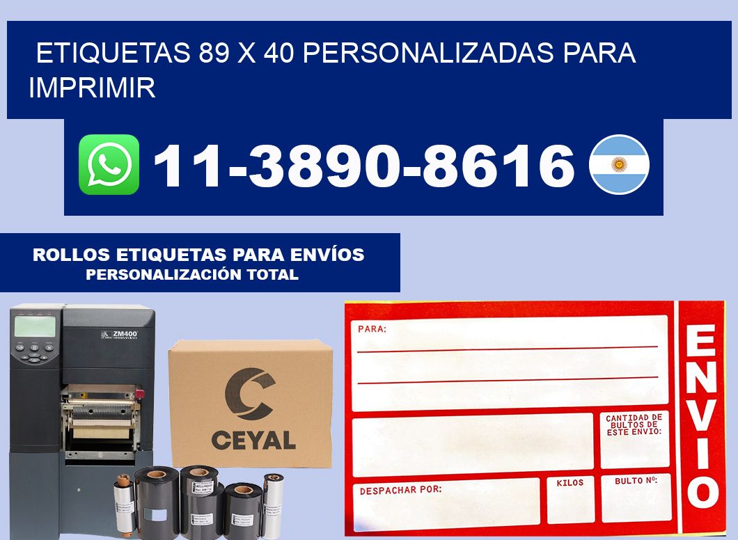 etiquetas 89 x 40 personalizadas para imprimir