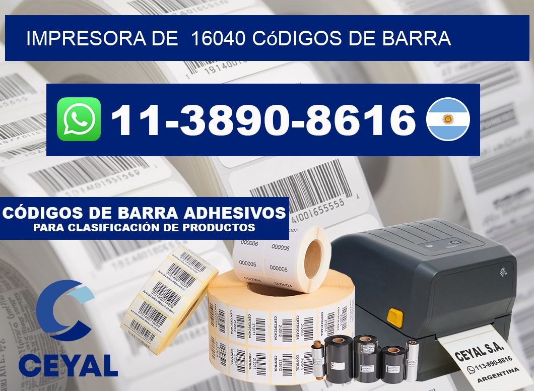 impresora de  16040 códigos de barra