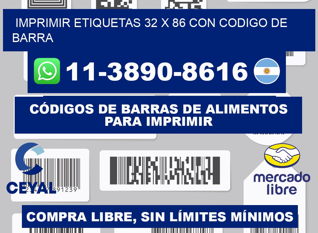 imprimir etiquetas 32 x 86 con codigo de barra