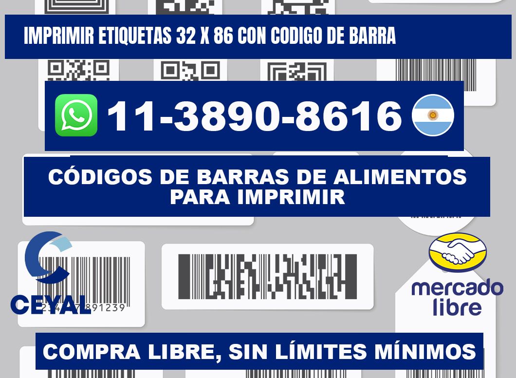 imprimir etiquetas 32 x 86 con codigo de barra