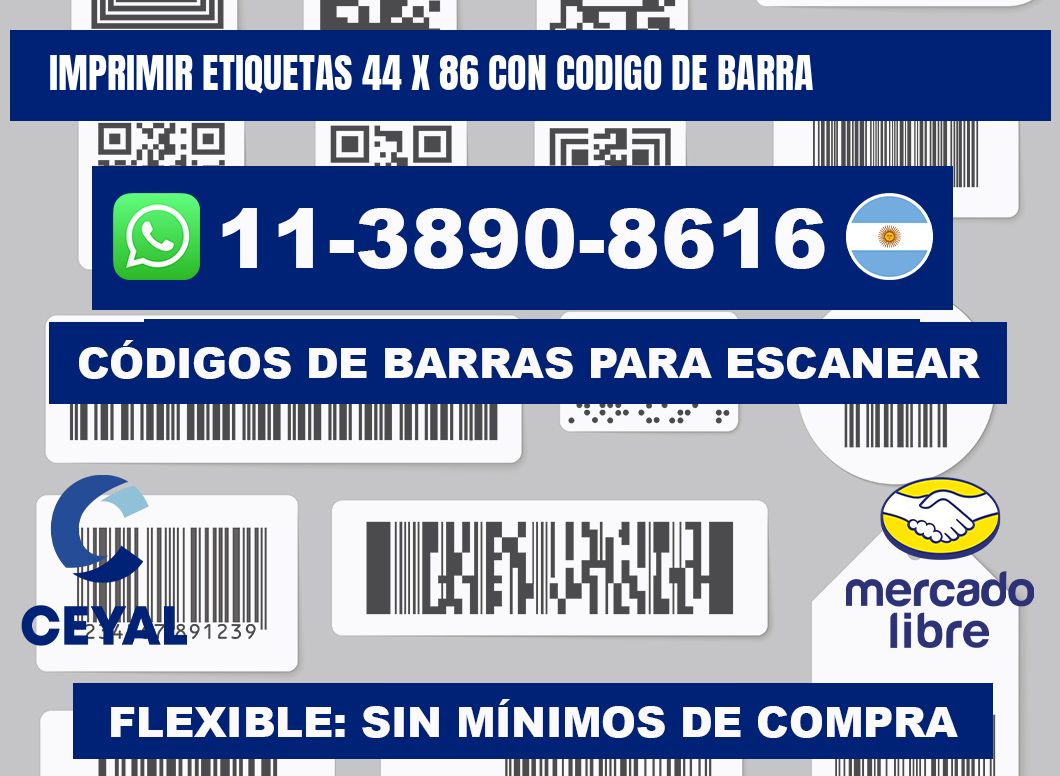 imprimir etiquetas 44 x 86 con codigo de barra