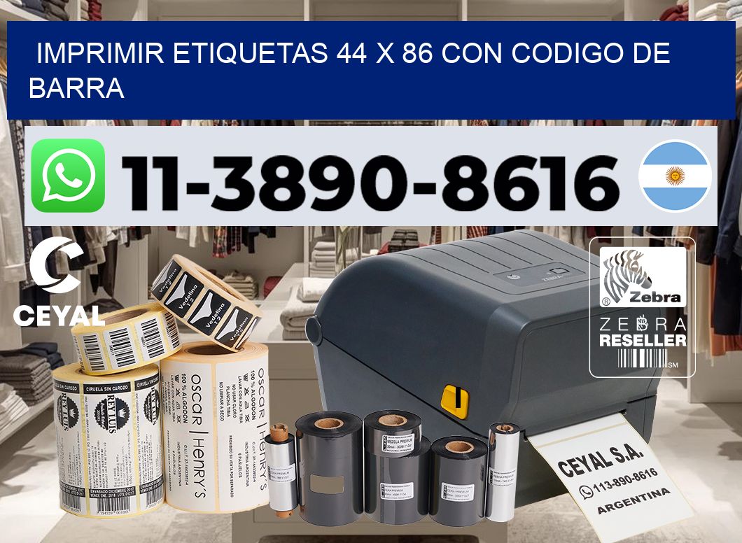 imprimir etiquetas 44 x 86 con codigo de barra