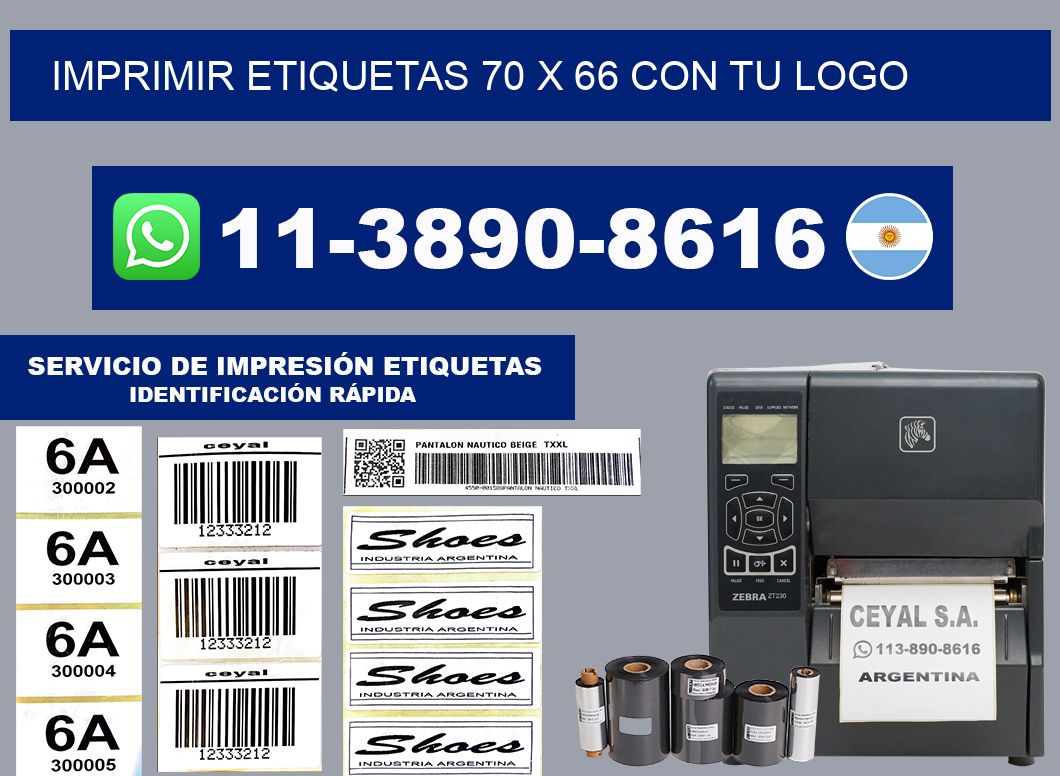imprimir etiquetas 70 x 66 con tu logo