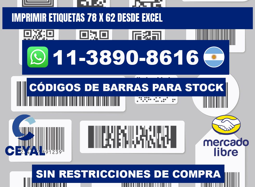 imprimir etiquetas 78 x 62 desde excel