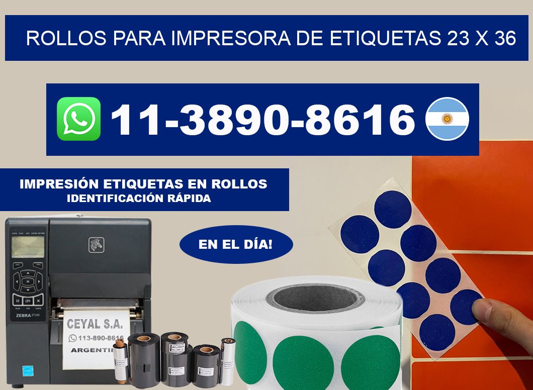 rollos para impresora de etiquetas 23 x 36