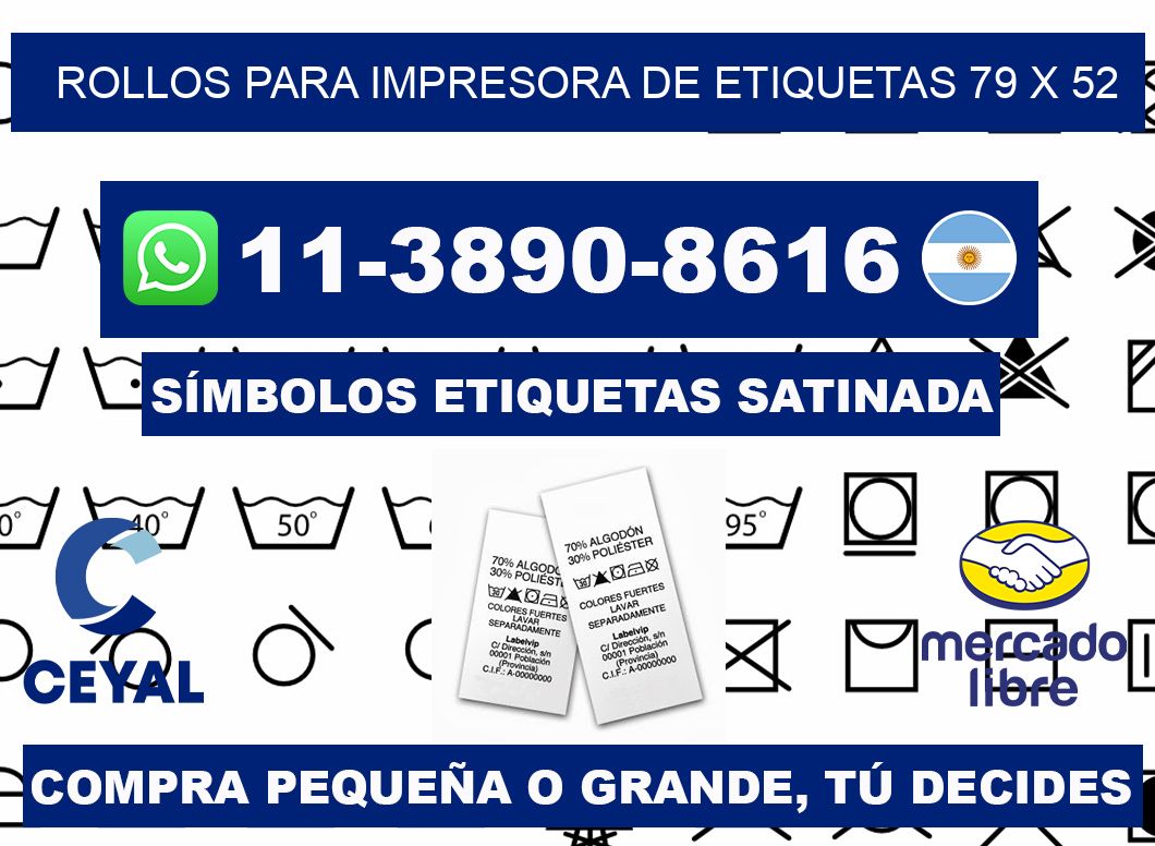 rollos para impresora de etiquetas 79 x 52