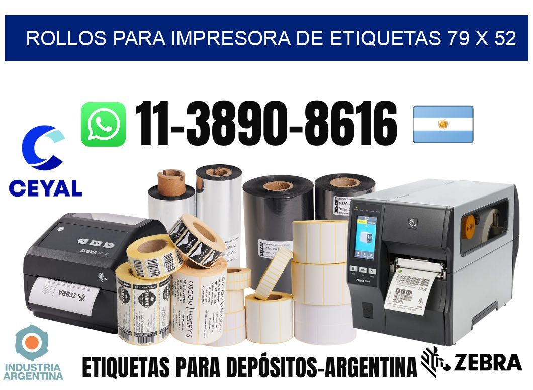 rollos para impresora de etiquetas 79 x 52