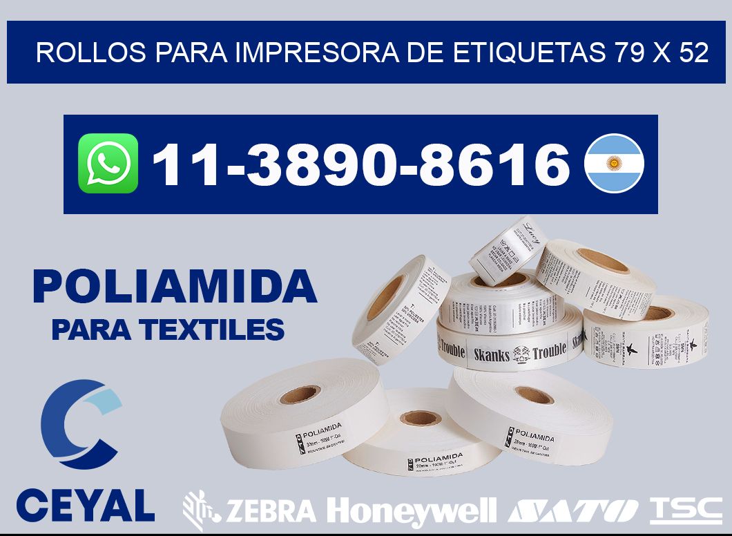 rollos para impresora de etiquetas 79 x 52