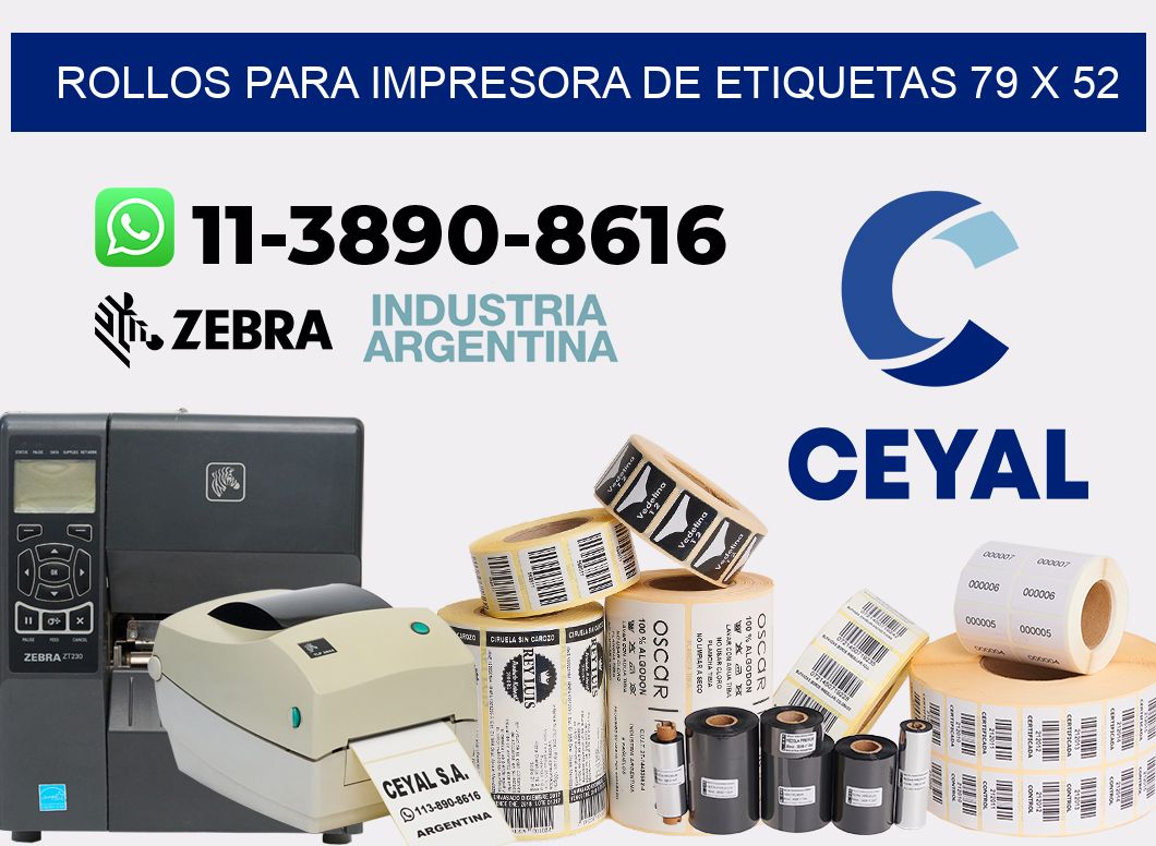 rollos para impresora de etiquetas 79 x 52