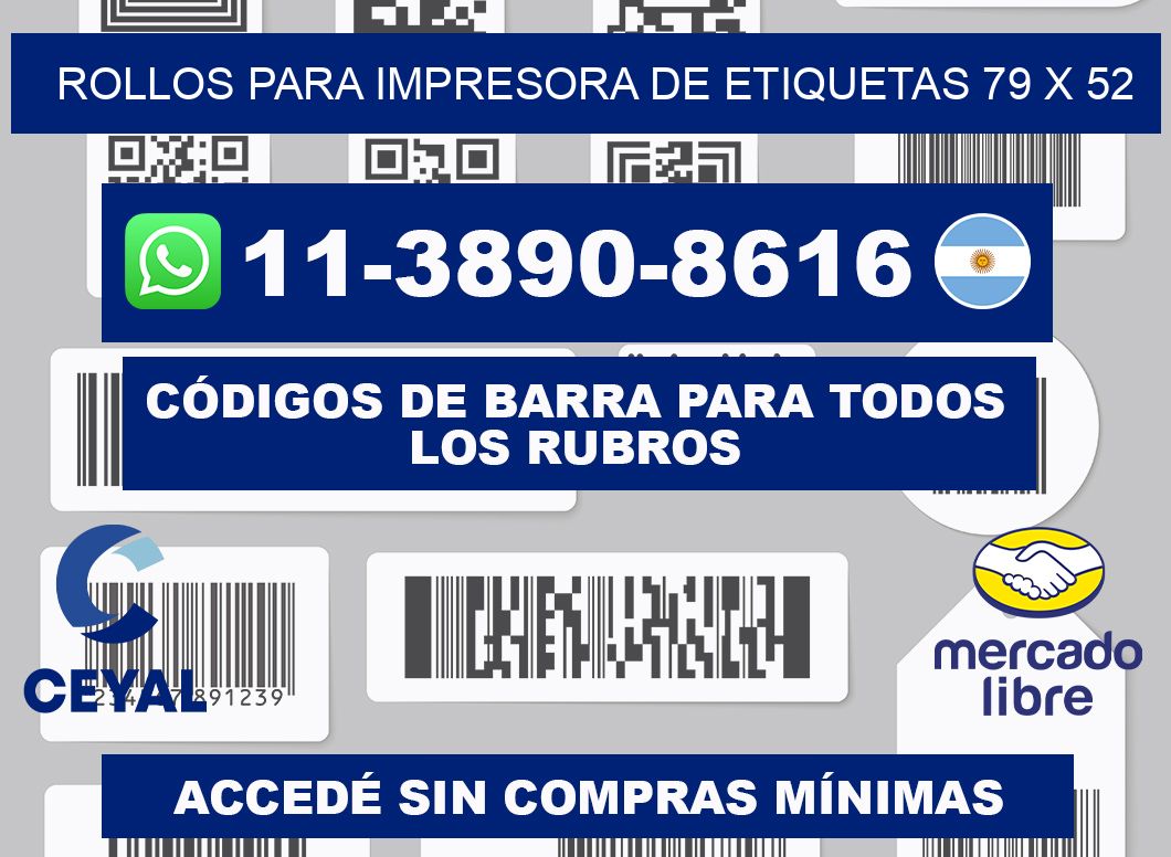 rollos para impresora de etiquetas 79 x 52
