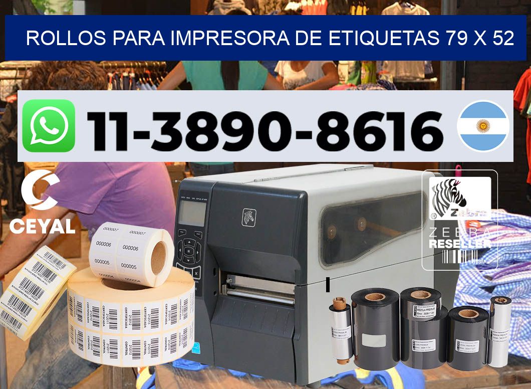 rollos para impresora de etiquetas 79 x 52