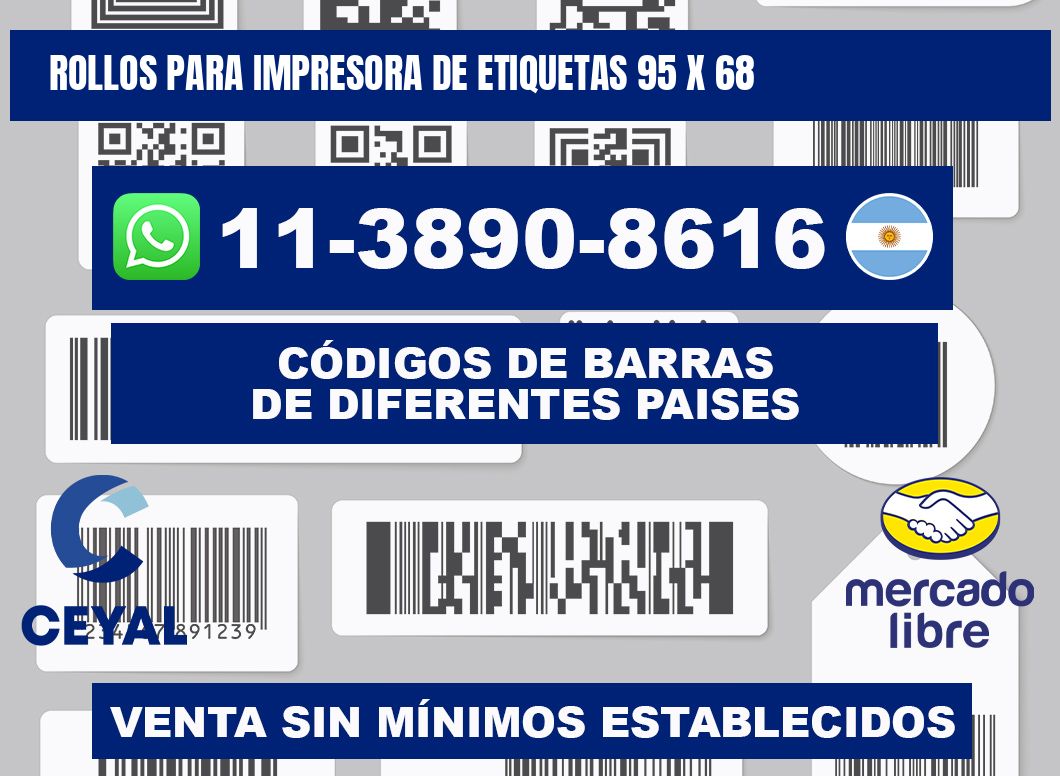 rollos para impresora de etiquetas 95 x 68