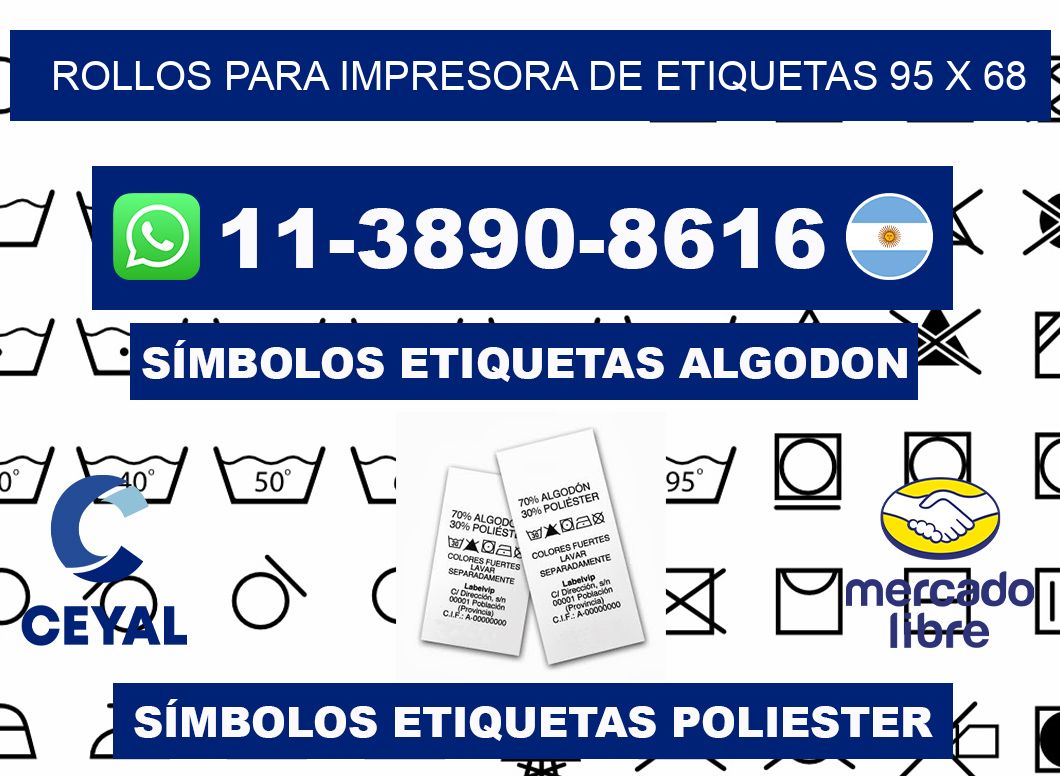 rollos para impresora de etiquetas 95 x 68