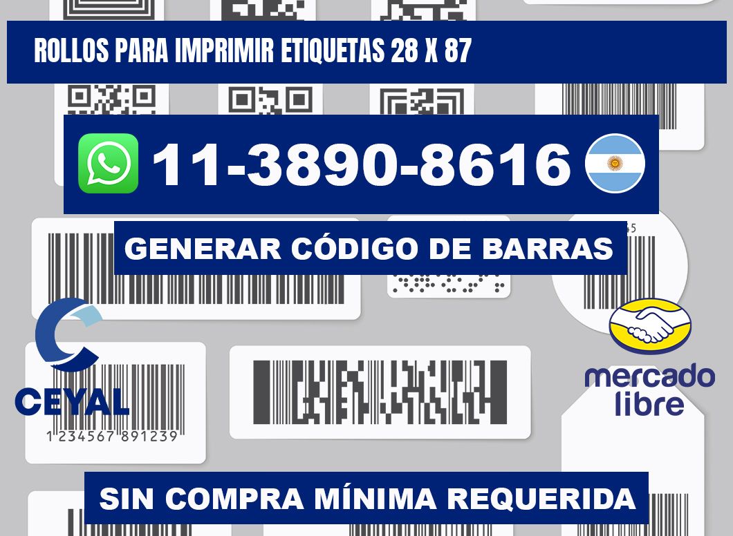 rollos para imprimir etiquetas 28 x 87