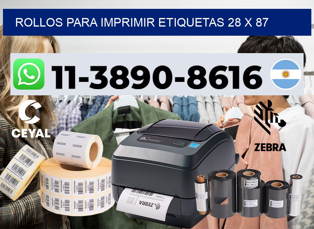 rollos para imprimir etiquetas 28 x 87