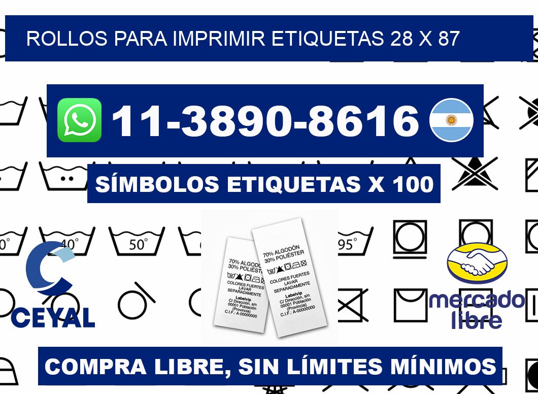 rollos para imprimir etiquetas 28 x 87