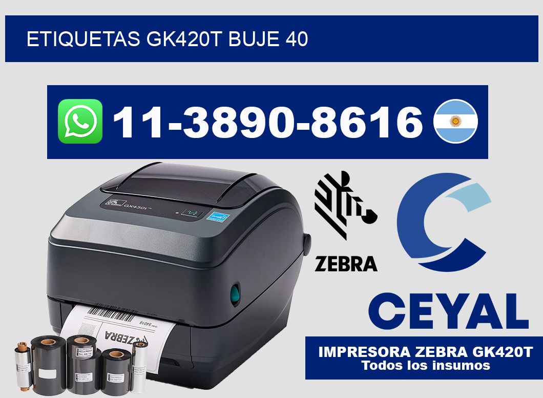 ETIQUETAS GK420T Buje 40