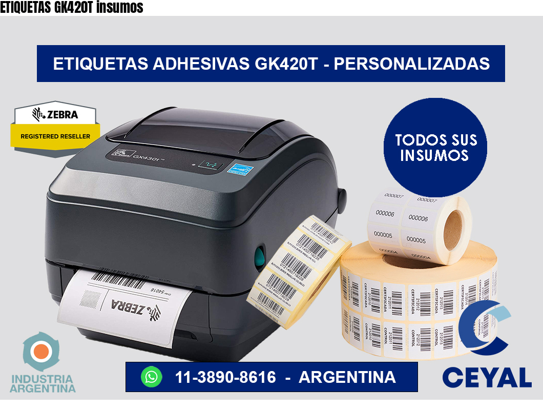 ETIQUETAS GK420T insumos