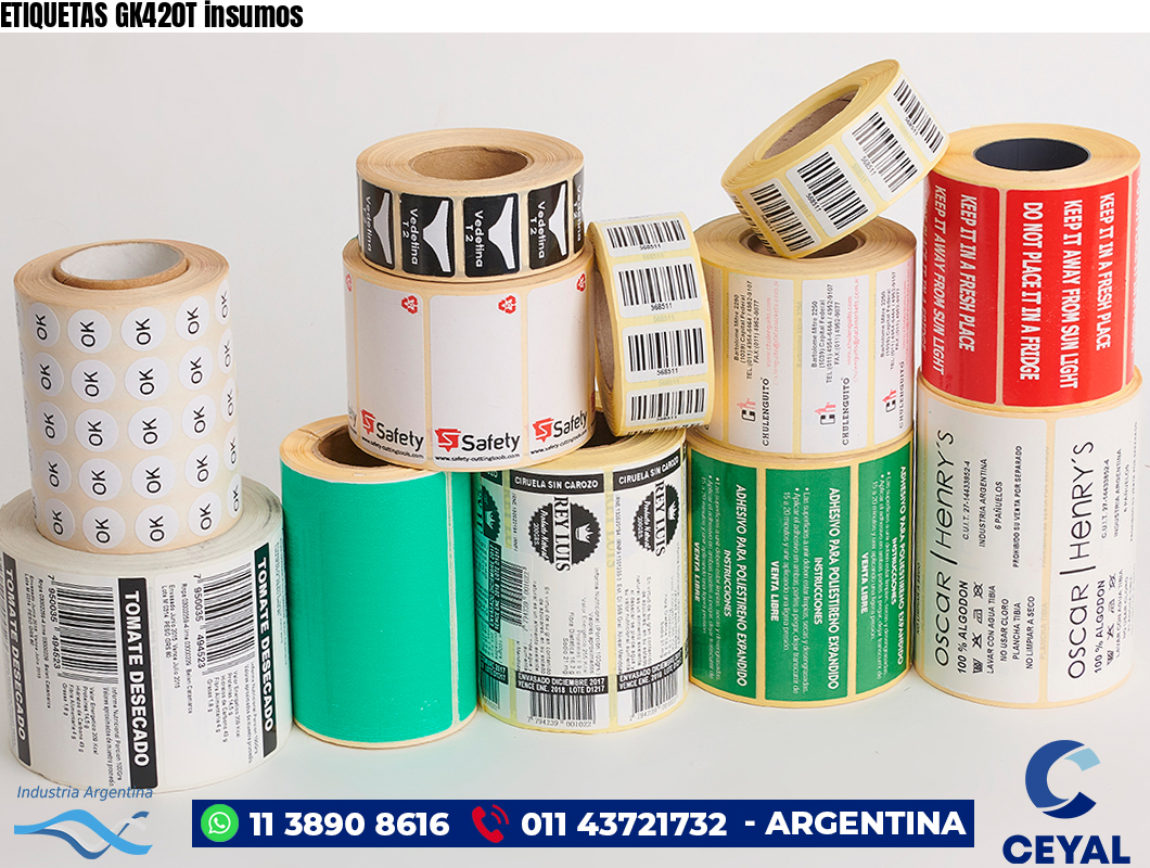 ETIQUETAS GK420T insumos