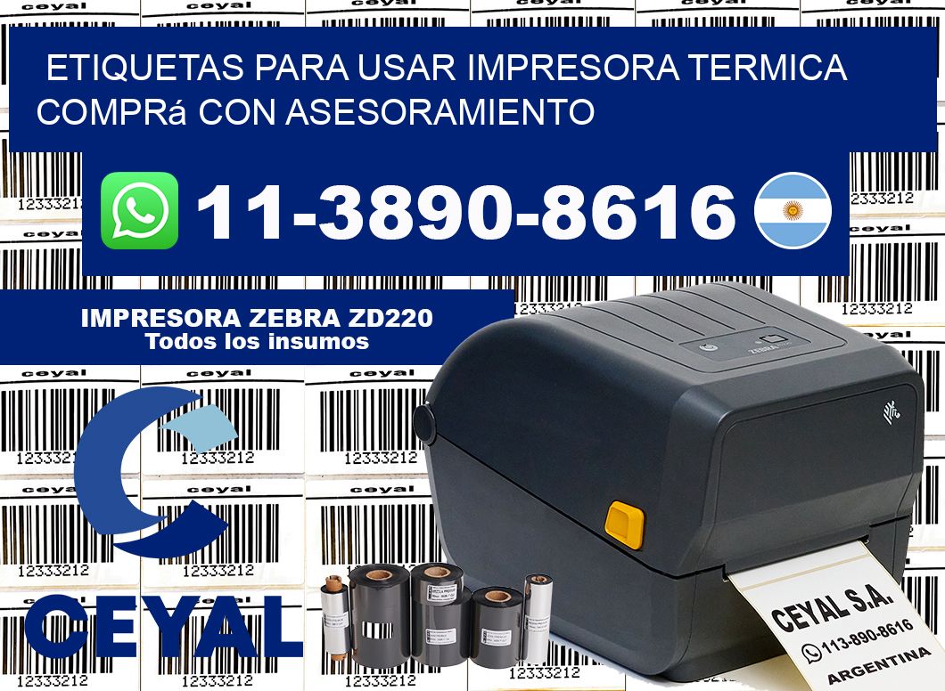 ETIQUETAS PARA USAR IMPRESORA TERMICA Comprá con asesoramiento