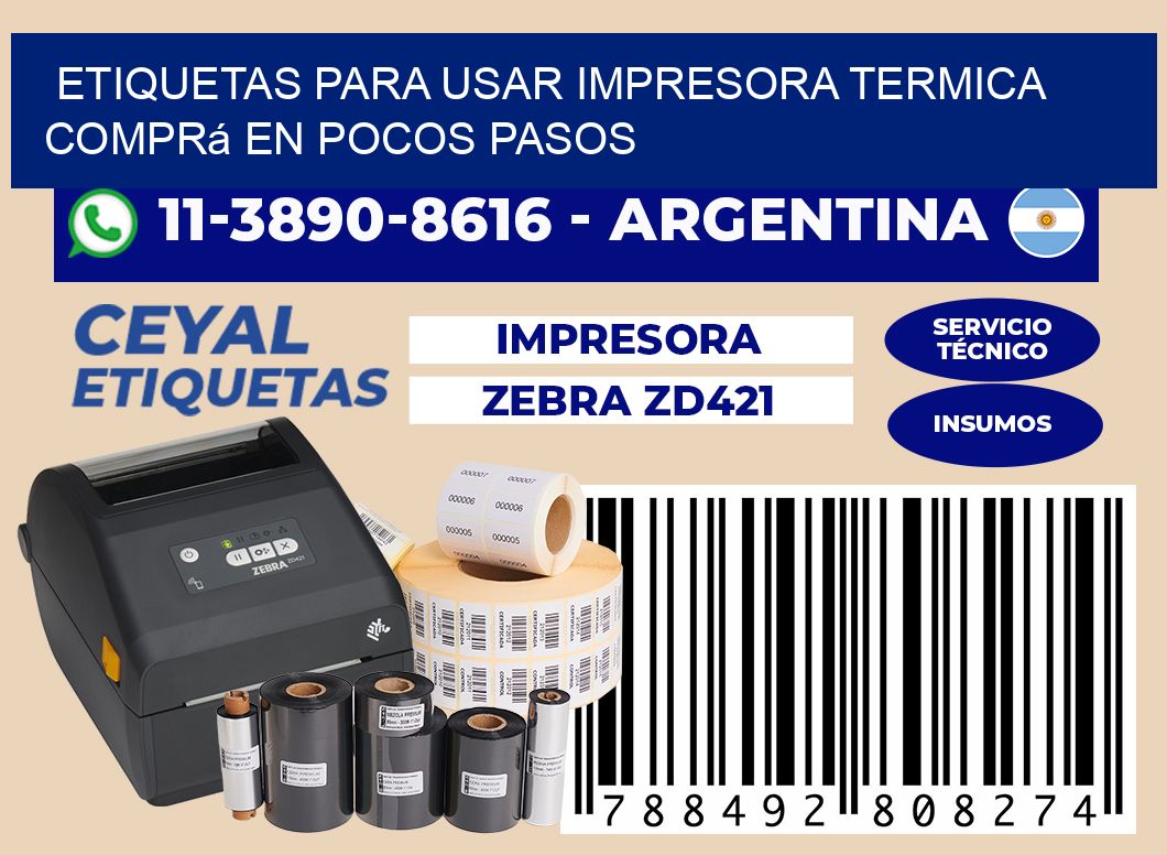 ETIQUETAS PARA USAR IMPRESORA TERMICA Comprá en pocos pasos