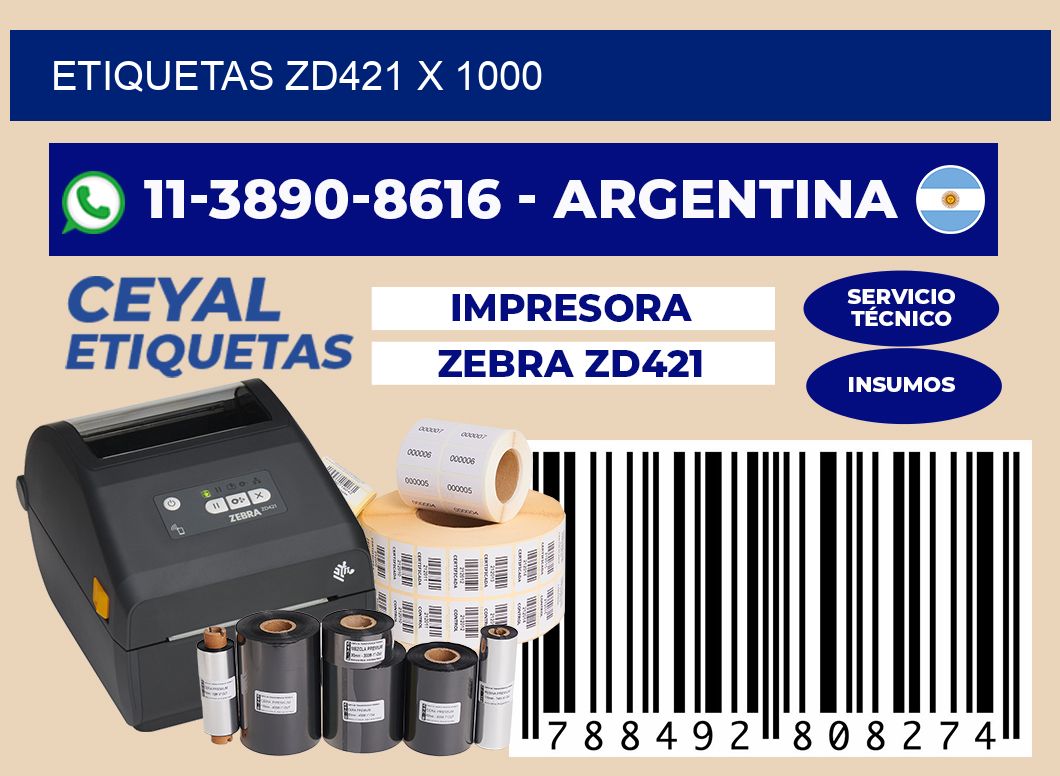 ETIQUETAS ZD421 x 1000