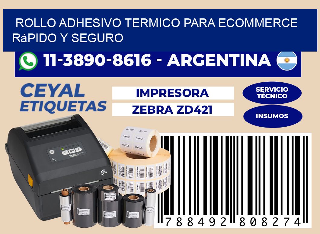 ROLLO ADHESIVO TERMICO PARA ECOMMERCE rápido y seguro