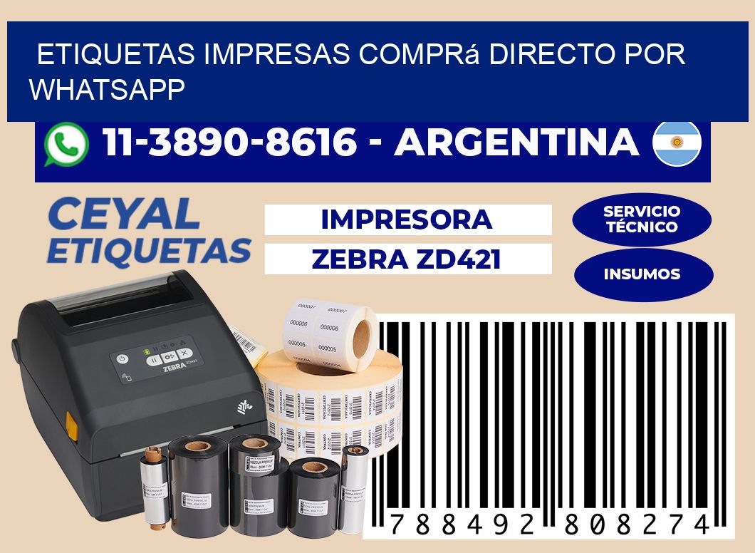 etiquetas impresas Comprá directo por WhatsApp