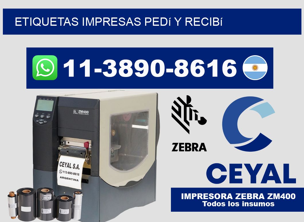 etiquetas impresas Pedí y recibí
