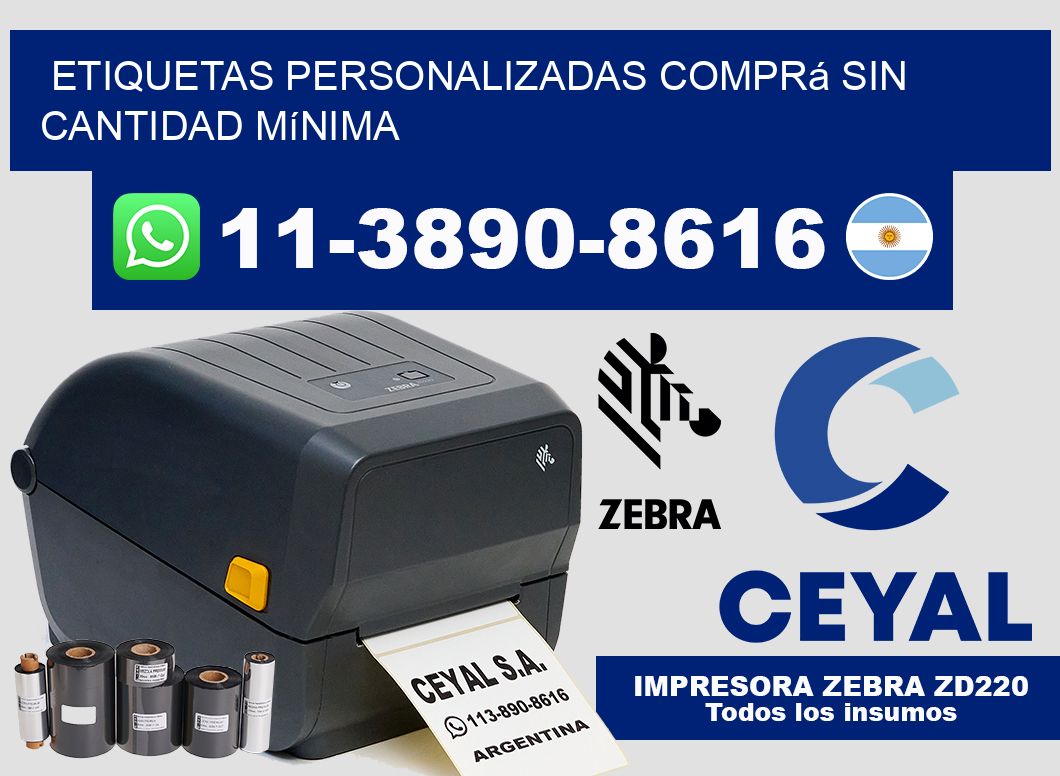 etiquetas personalizadas Comprá sin cantidad mínima
