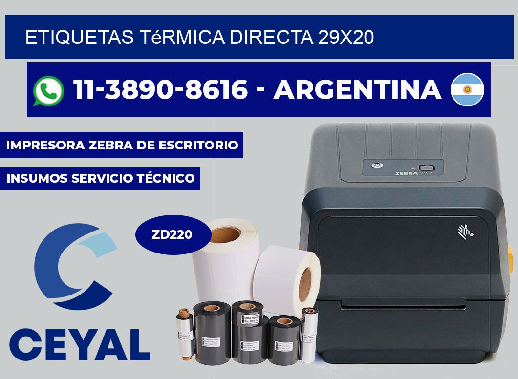 etiquetas térmica directa 29X20