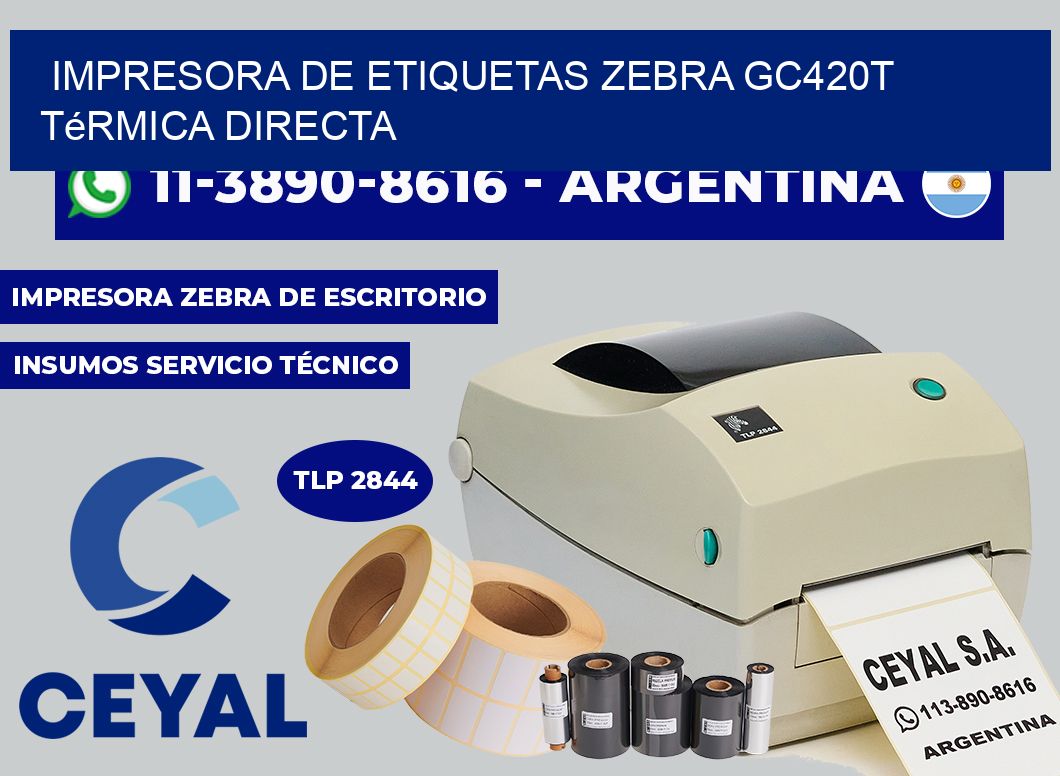 impresora de etiquetas zebra Gc420t térmica directa