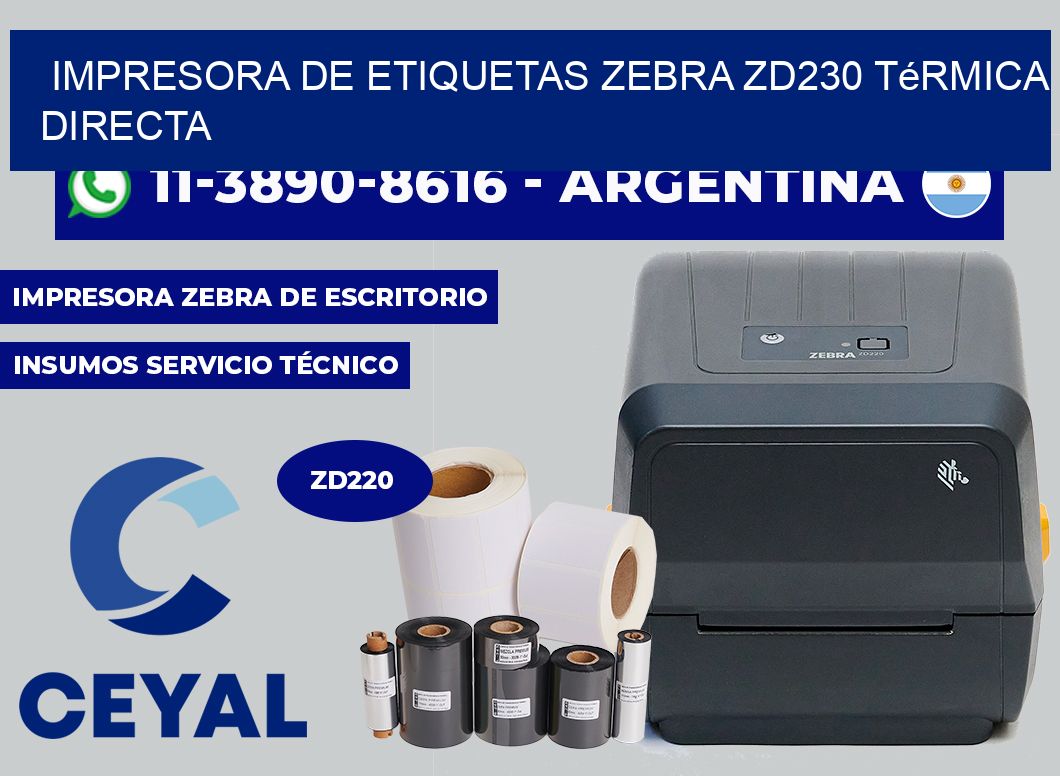 impresora de etiquetas zebra ZD230 térmica directa